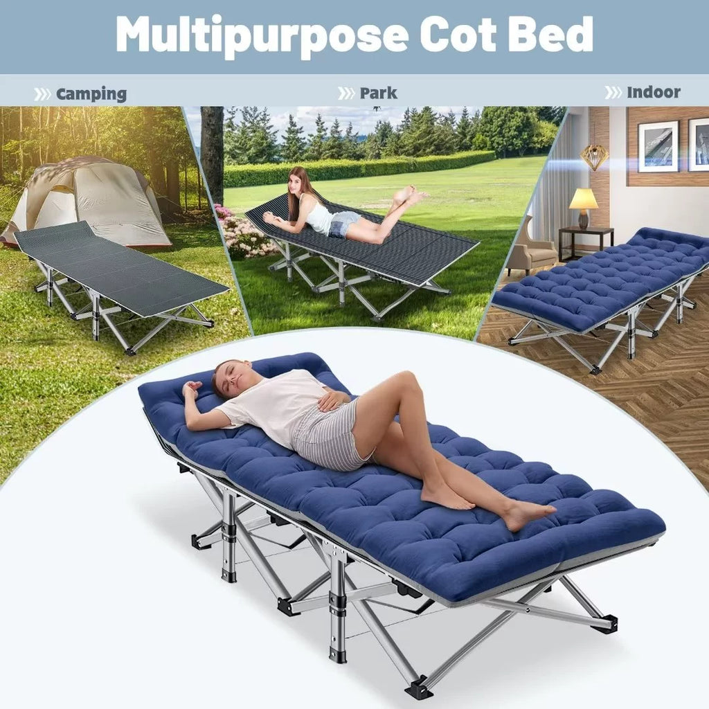2 Pack Folding Camping Cot with Carry Bag X753986