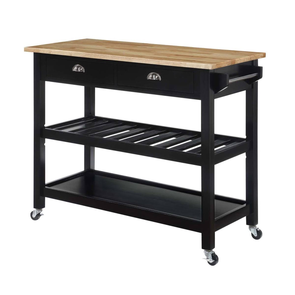 3 Tier Butcher Block Kitchen Cart with Drawers C261
