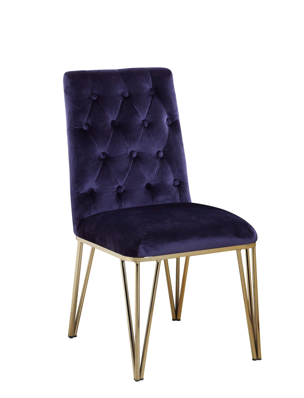 Navy Velvet Tufted Dining Chair Set of 2 P835153