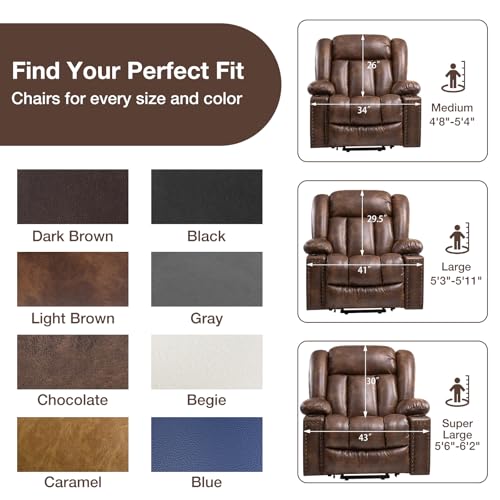 Light Brown Power Lift Recliner Chair with Heat and Massage Q754