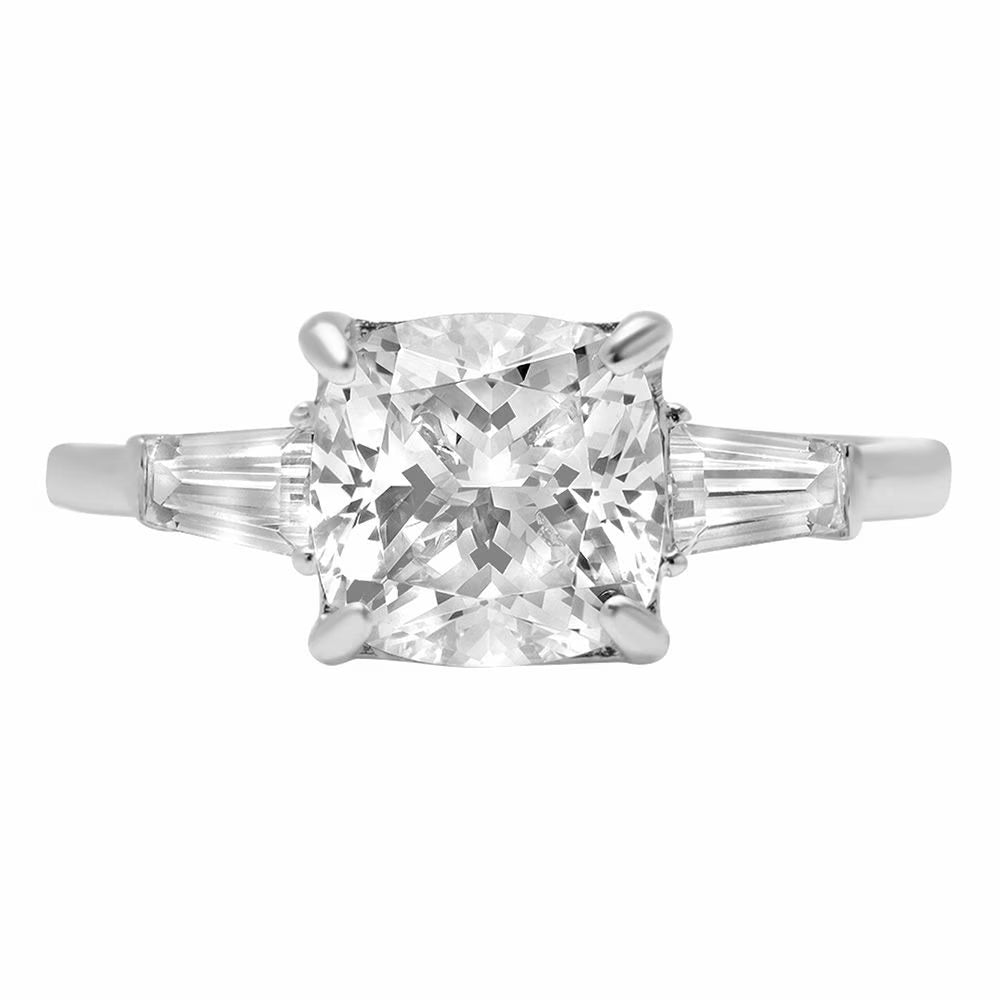 14K White Gold Three-Stone Diamond Engagement Ring size 9 J828832