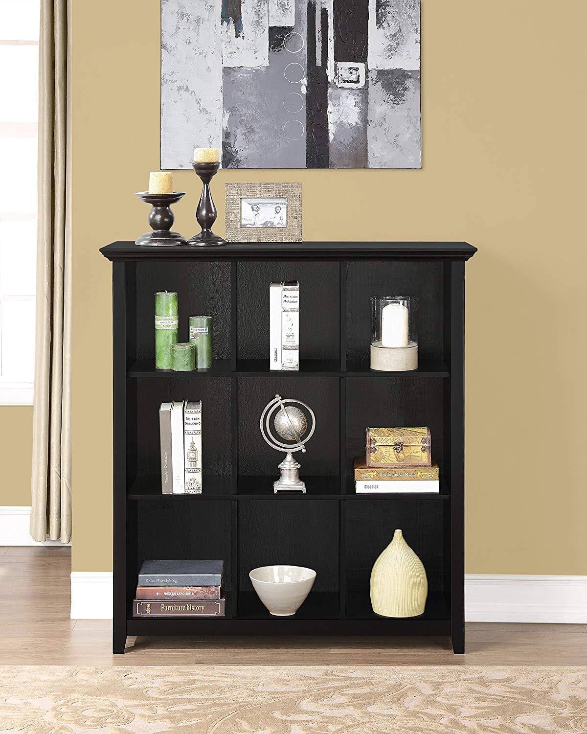 Black 9 Cube Bookcase W9573