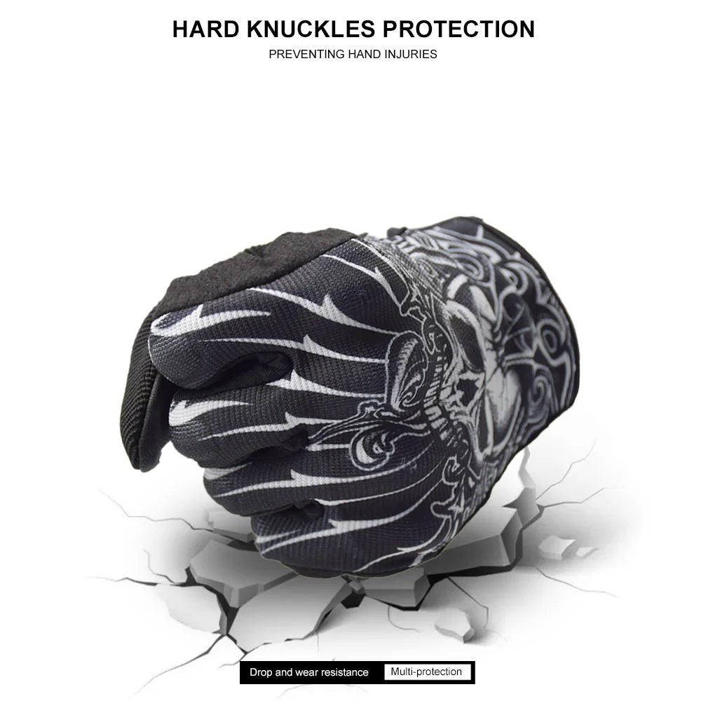 Black Skull Motocross Gloves D920