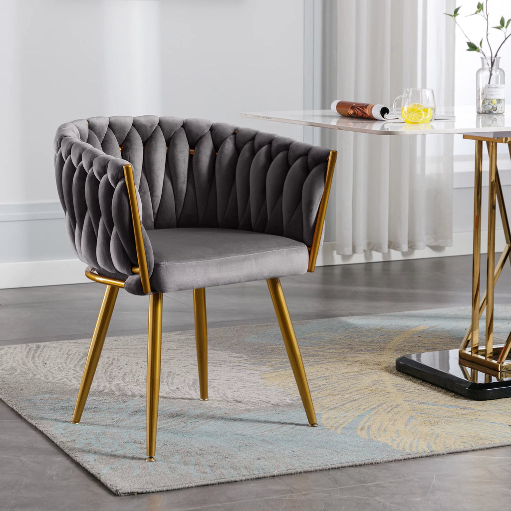 Velvet Dining Chairs Set of 2 Dark Grey F58455