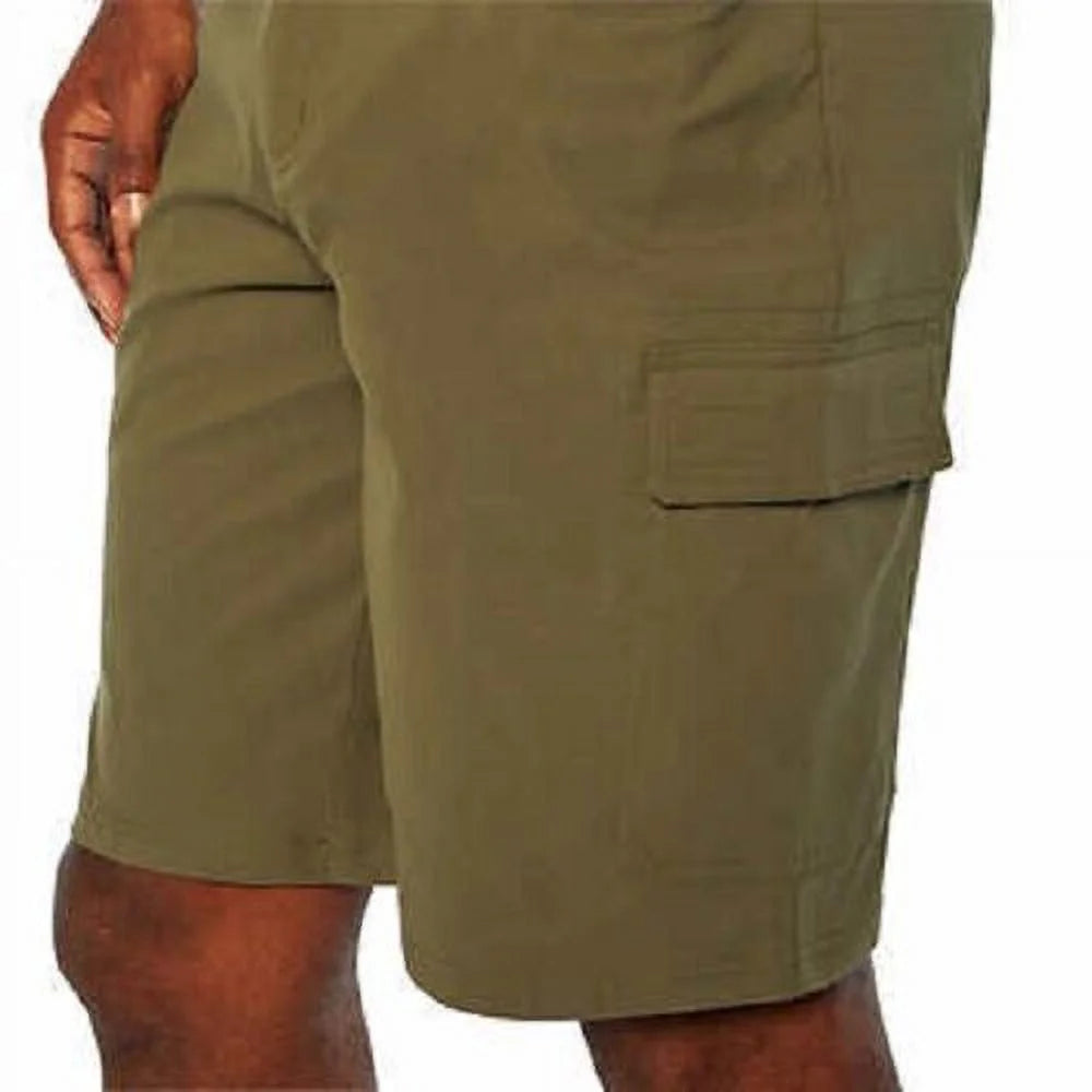 Men's Stretch Cargo Short with Adjustable Belt, Olive Night, 38 U57720