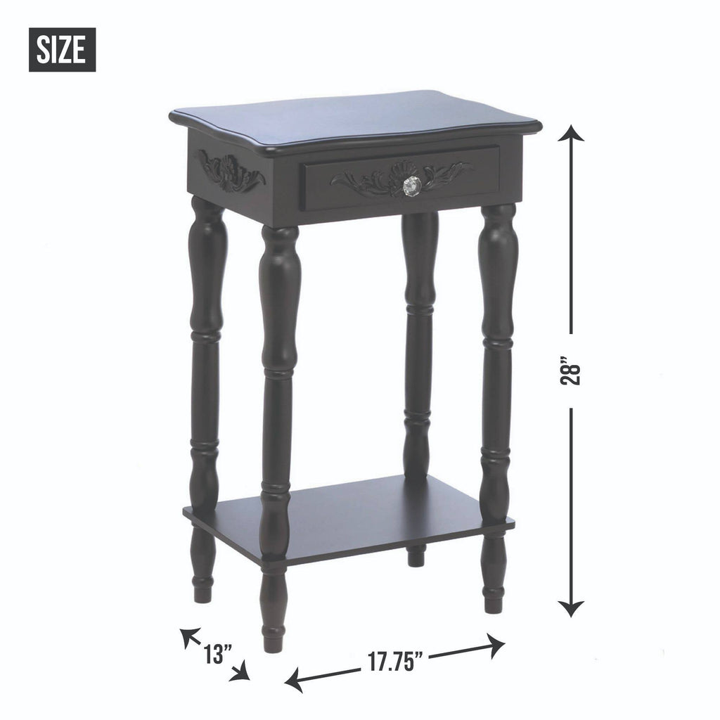 Black Colonial Carved Side Table W840