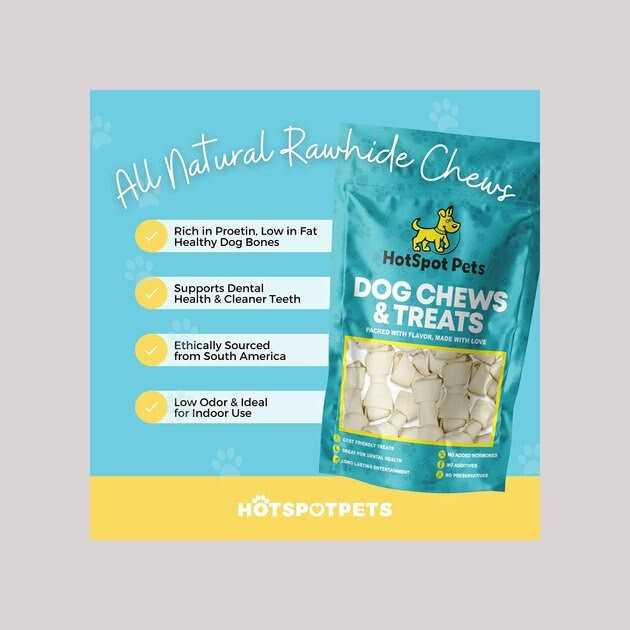 Natural White Knotted Rawhide Dog Chew Treats K830