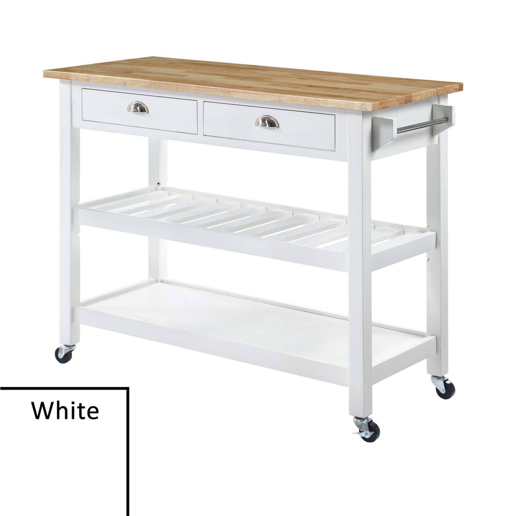 3 Tier Butcher Block Kitchen Cart with Drawers C261