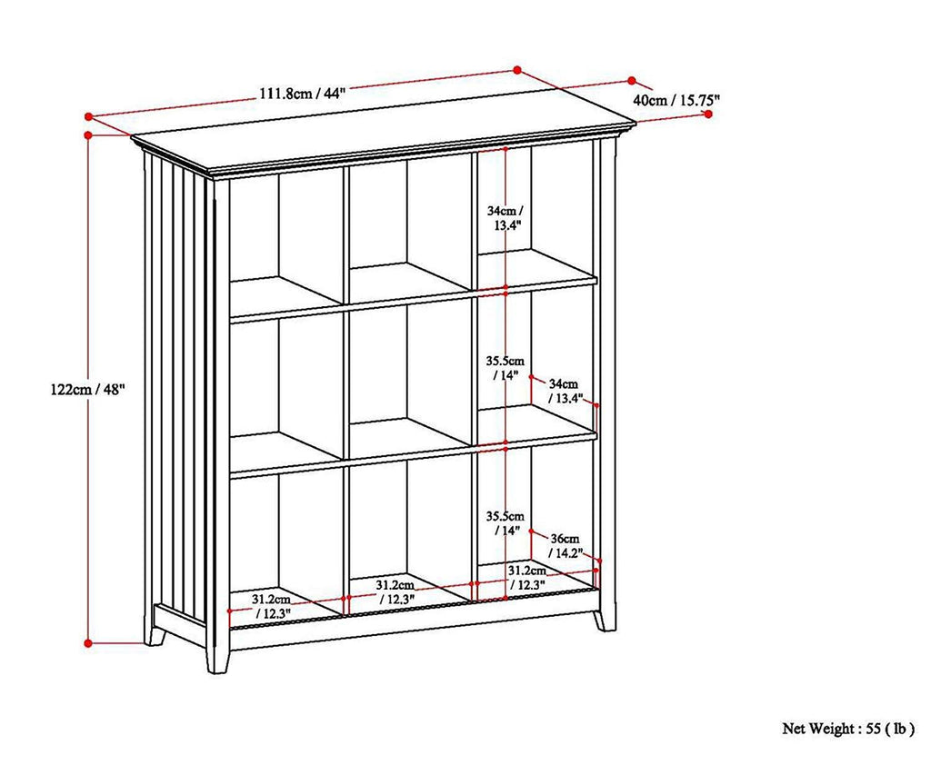 Black 9 Cube Bookcase W9573