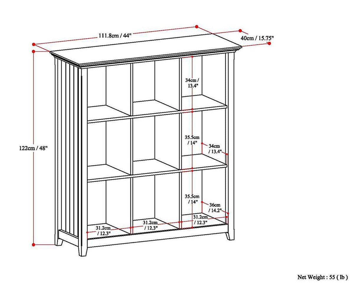 Black 9 Cube Bookcase W9573