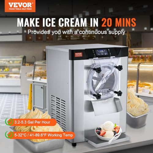 20-25L/H 2400W 1-Flavor Hard Serve Ice Cream Maker with 8L Stainless Steel Cylinder L14549