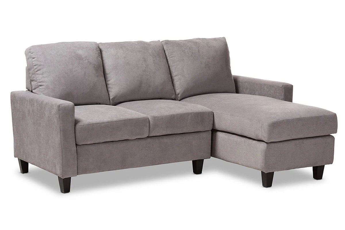 Light Grey Fabric Reversible Sectional Sofa A2703