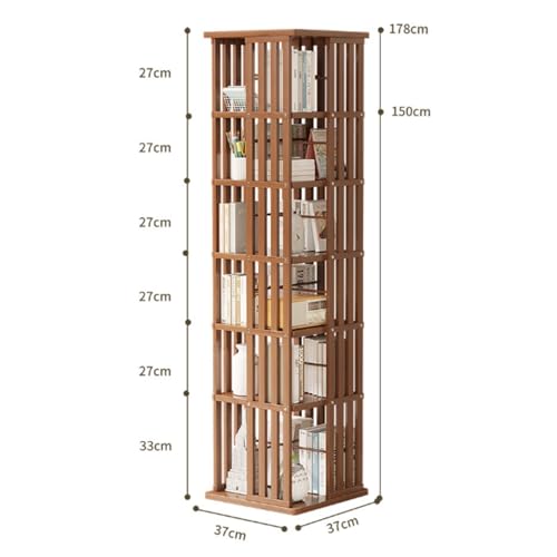 Bamboo 6 Tier Rotating Bookshelf L48107