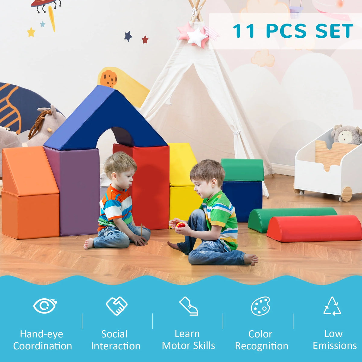 11-Piece Kids Crawl and Climb Soft Foam Play Set G910