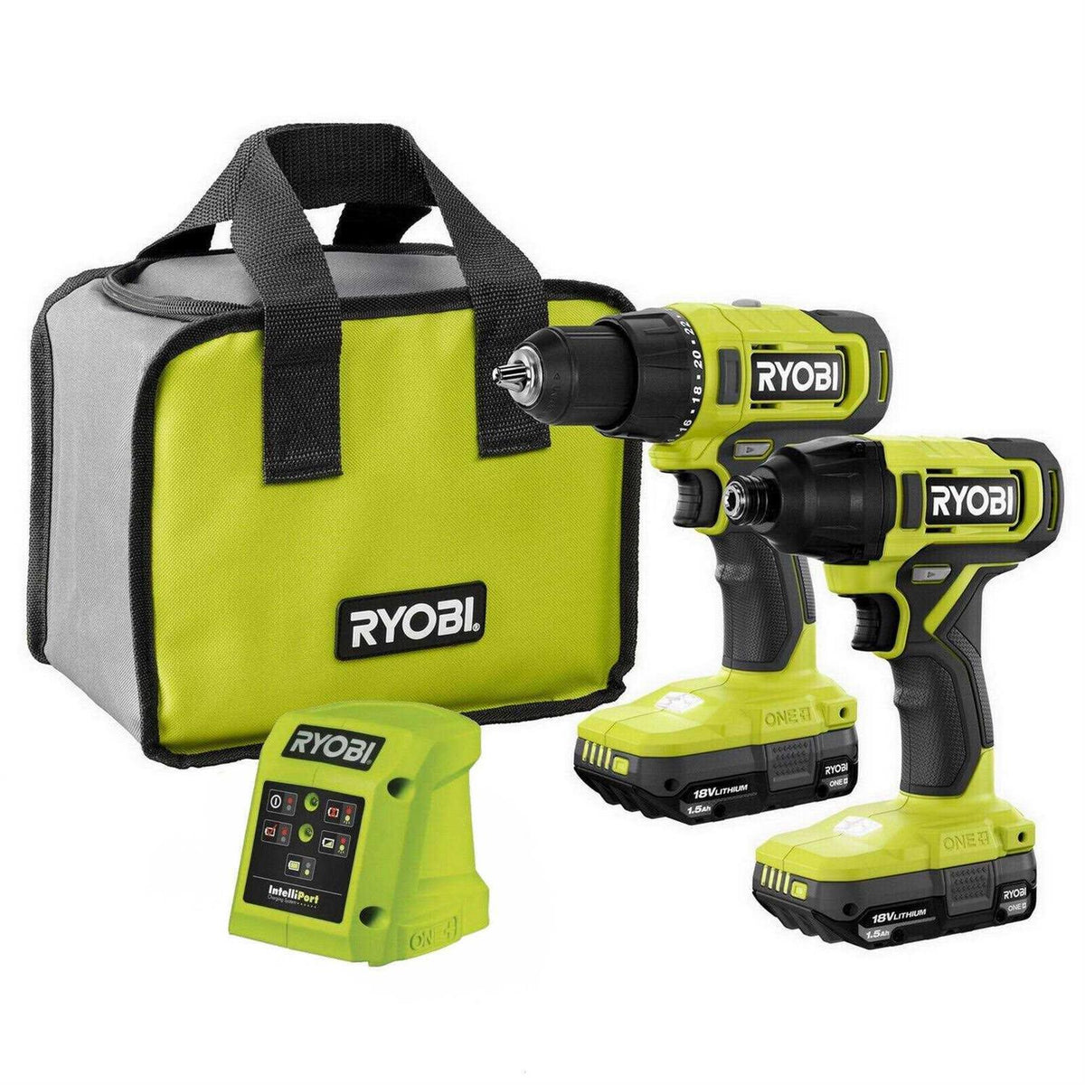 18V Cordless 4-Tool Combo Kit with 1.5 Ah Battery and 4.0 Ah Battery K77969