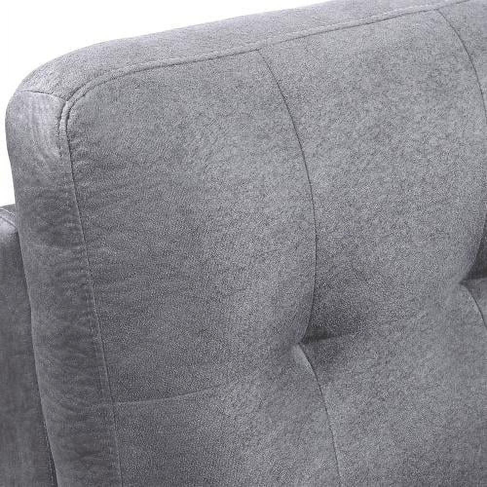 3 Piece Microfiber Sectional Sofa with Reversible Chaise Lounge Storage Ottoman and Cup Holders I516