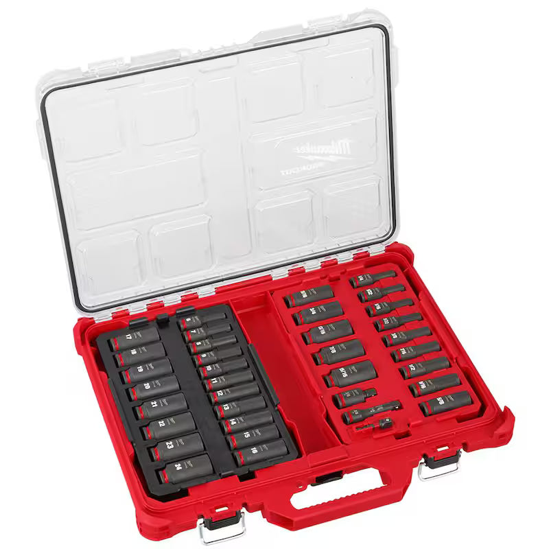 3/8 in. Drive Metric and SAE Deep Well Impact Socket Set 36-Piece E70819
