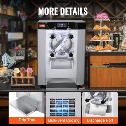20-25L/H 2400W 1-Flavor Hard Serve Ice Cream Maker with 8L Stainless Steel Cylinder L14549