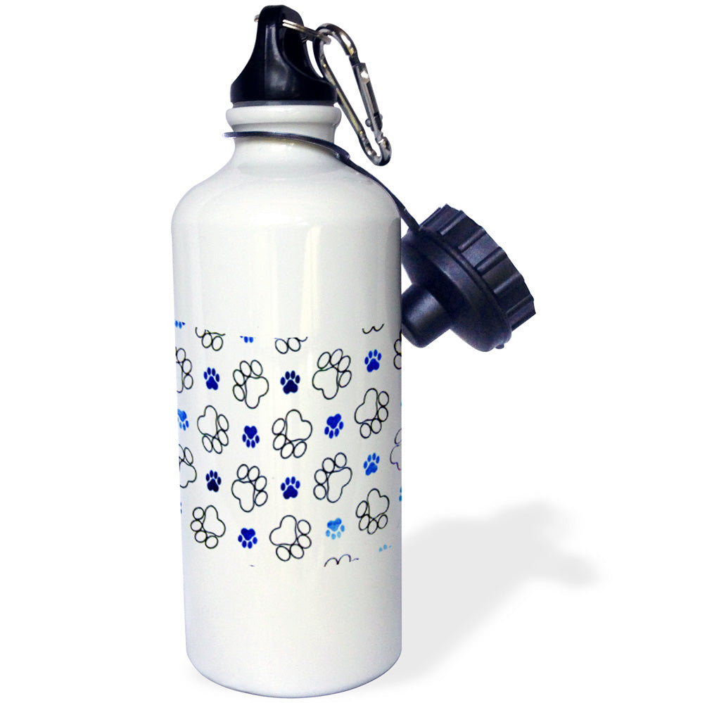 Black and Blue Tracks Sports Water Bottle, 21oz M9066