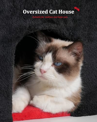 Beige Cat Tree Tower with Perch and Scratching Post F343