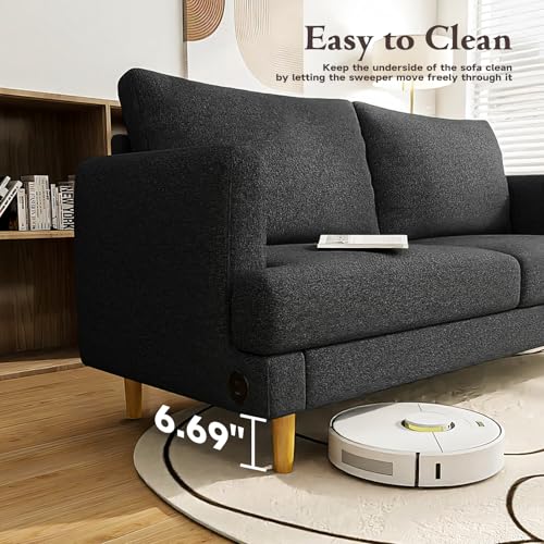 Beige Upholstered 70" 2-Seater Loveseat Sofa with USB Type C Ports R995208