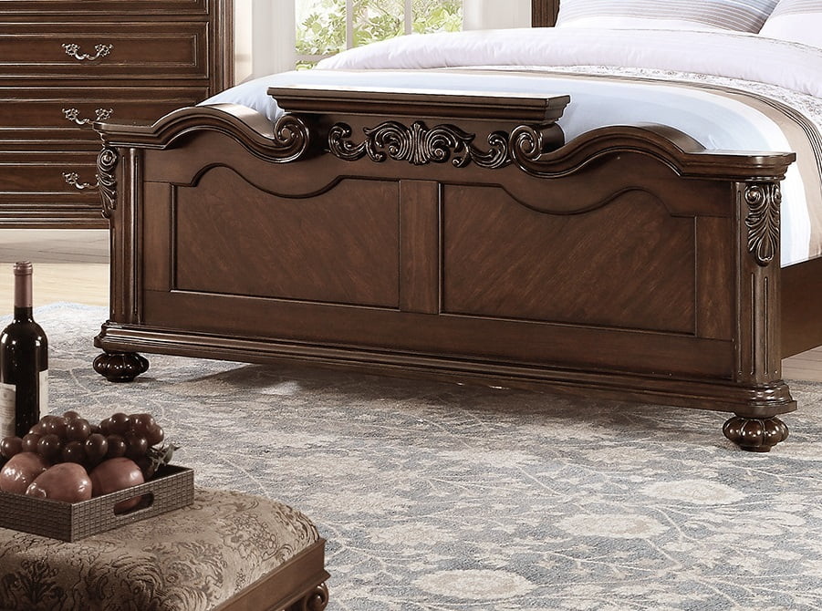 4pcs Tufted Panel Eastern King Bed Dresser Mirror Nightstand U370118