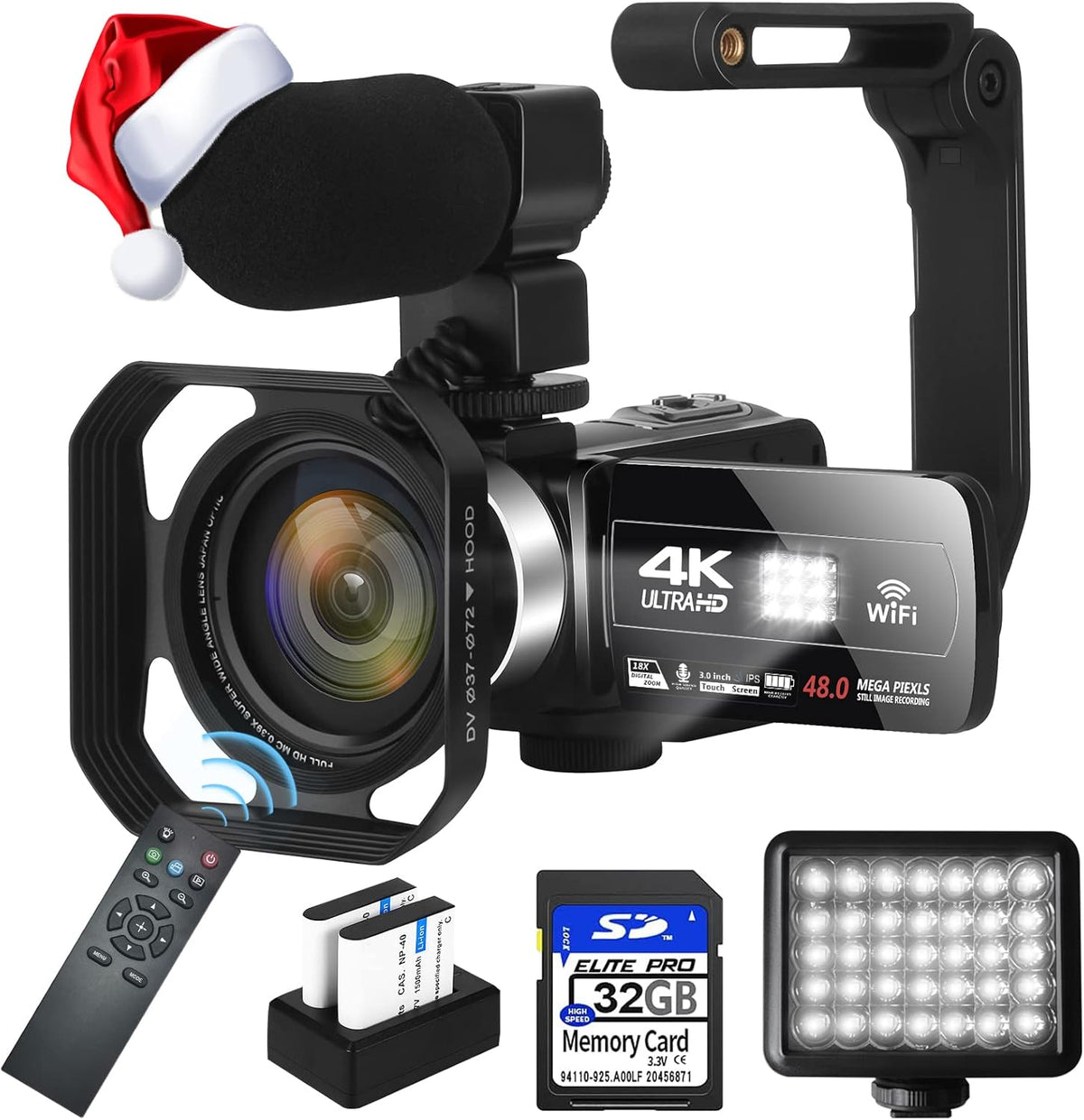4K Video Camera Camcorder 48MP 60FPS 18X Zoom with 32GB SD Card X683