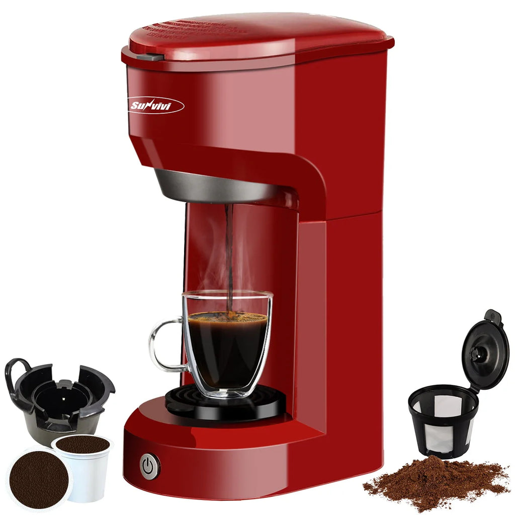 Single Serve Coffee Maker with 30 Oz Detachable Reservoir, Black J374
