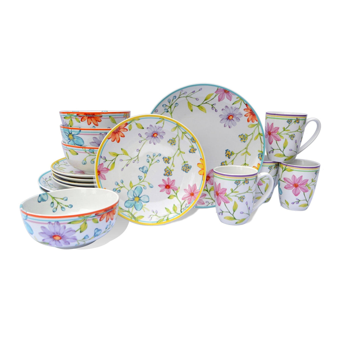 16 Piece Multicolor Dinnerware Set F5098