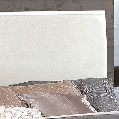 Faux Leather King Panel Bed in White X864