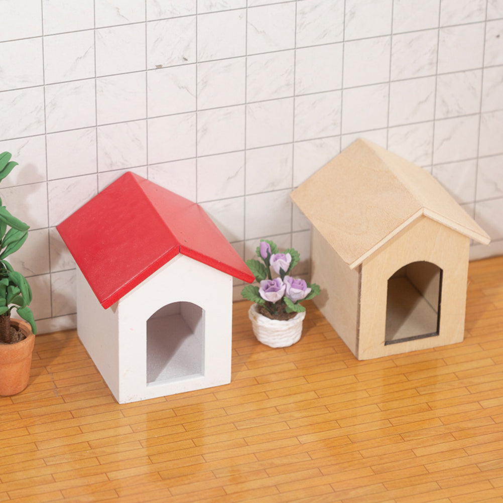 Wooden Hut Cage Model House Furniture Accessory Y24289