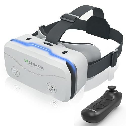 VR Headset with Bluetooth Controller, Aspheric HD Lens, Adjustable Focus & IPD K3354