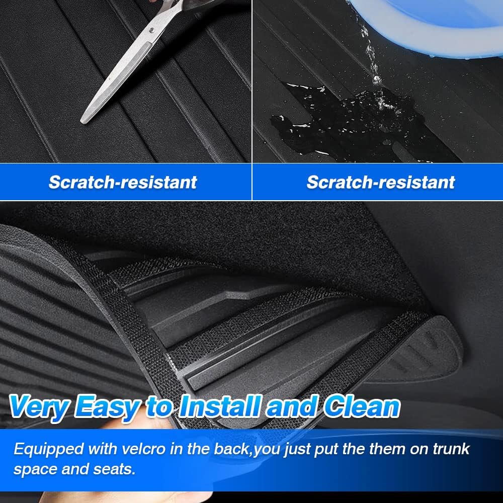 Custom Fit Trunk Mat Cargo Liner Back Seat Protector Black X337