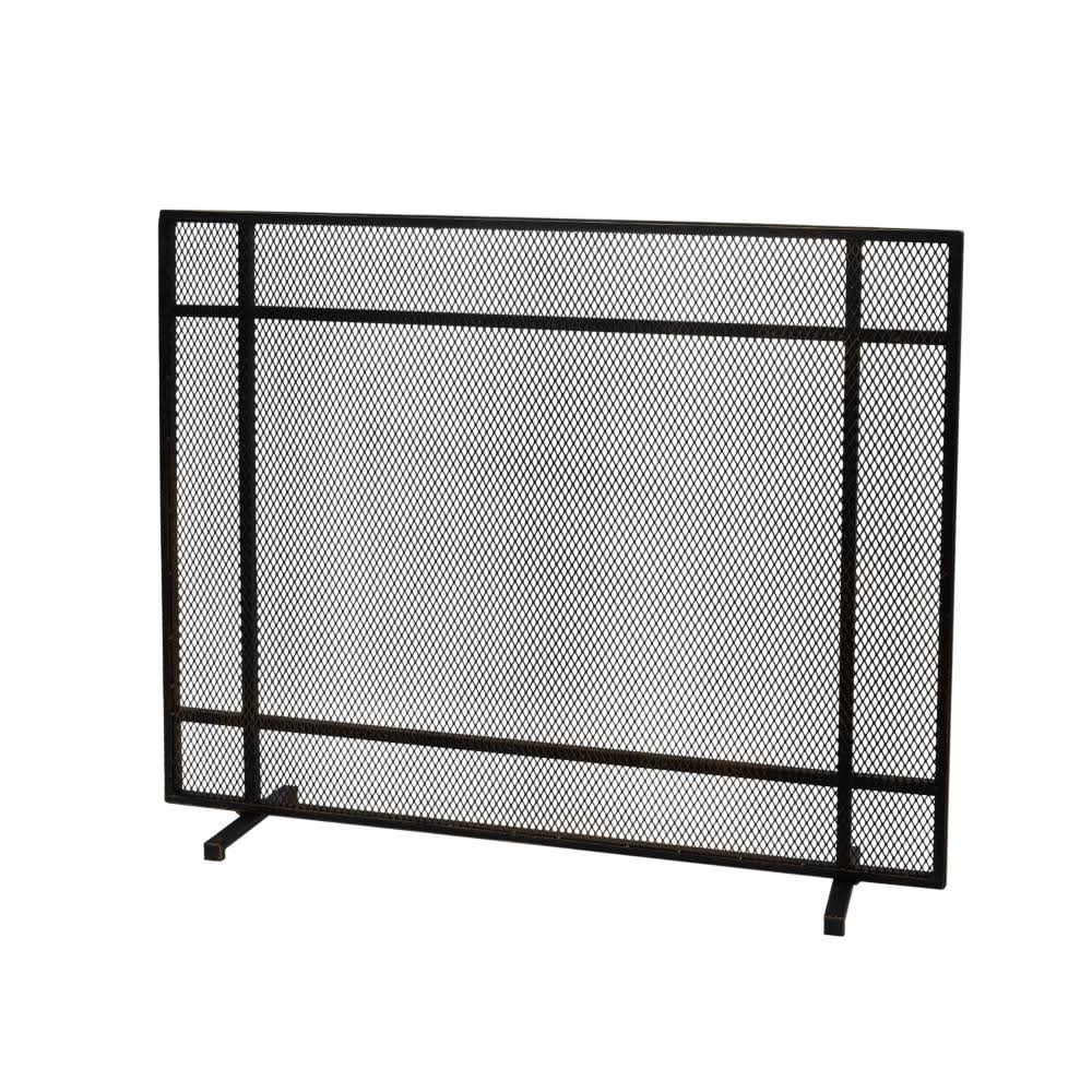 Black Single Panel Iron Firescreen M54172