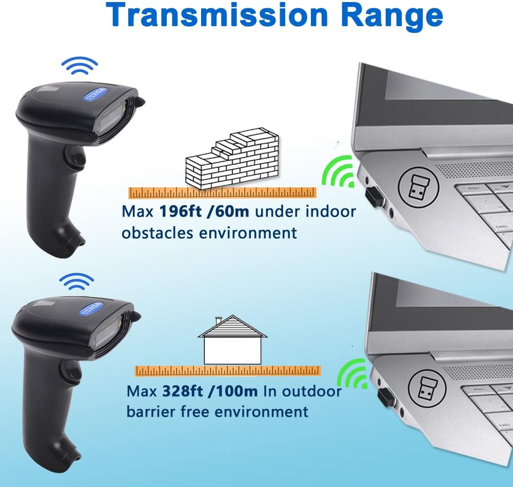 Wireless 2D Barcode Scanner Portable Rechargeable K780
