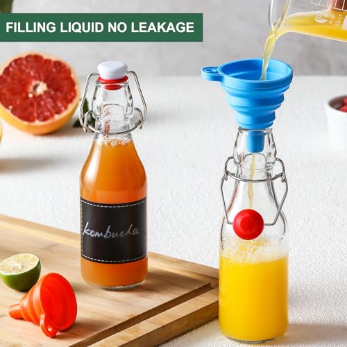 8 Pack 8.5oz Flip Top Glass Bottles L9407
