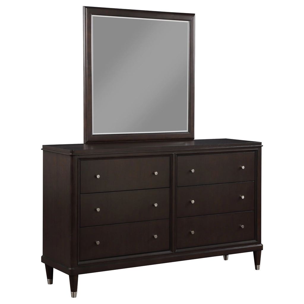 Brown 6-drawer Dresser with Mirror I7135