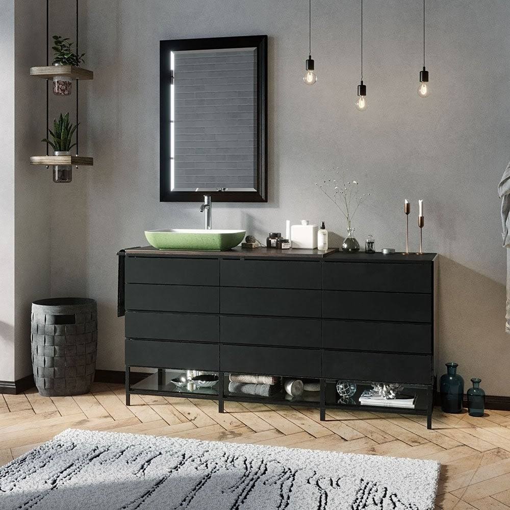 Polystone Rectangle Vessel Sink with Vessel Faucet Y84950