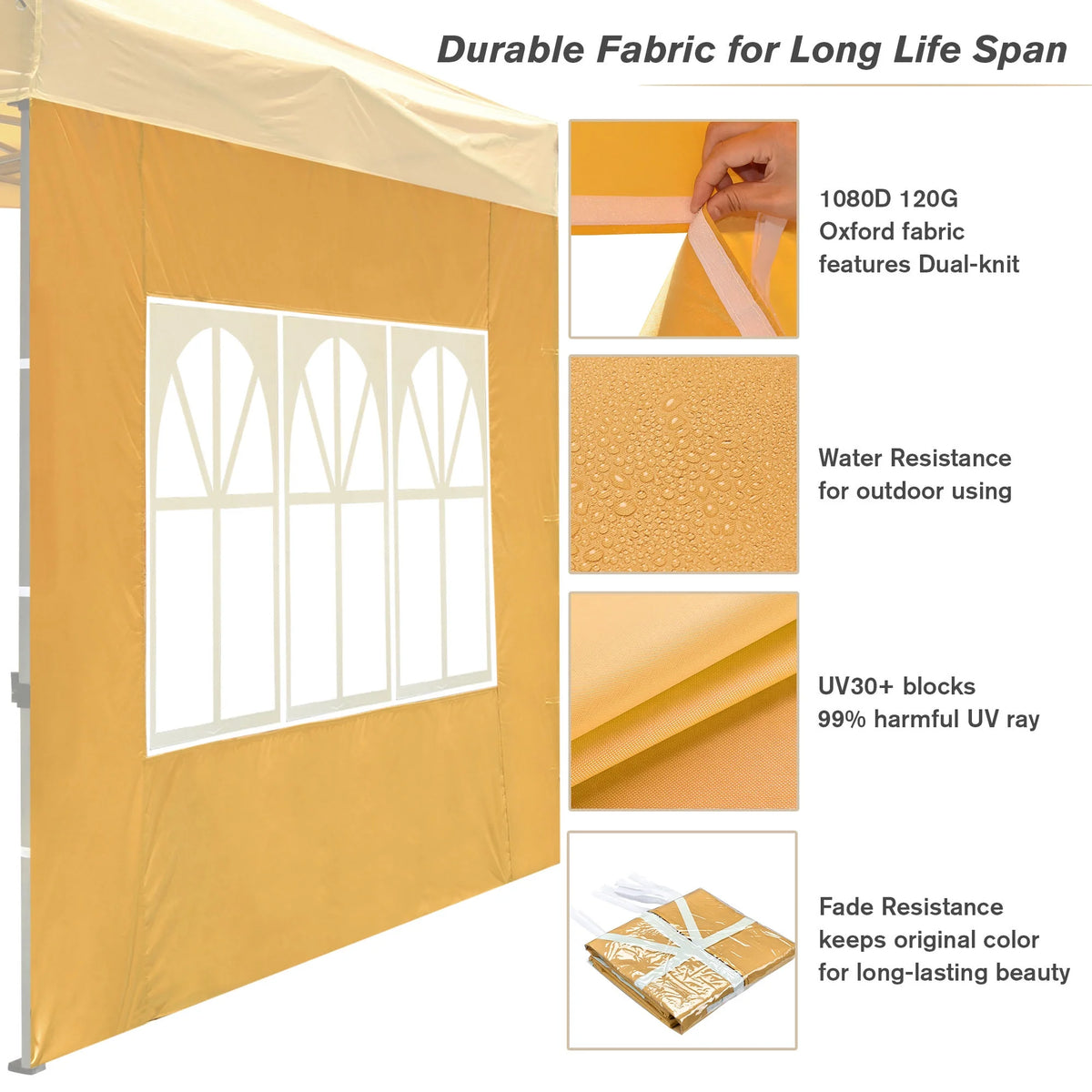 UV30+ Privacy Window Sidewall for 10x10ft Canopy Camping 2 Pieces S70444