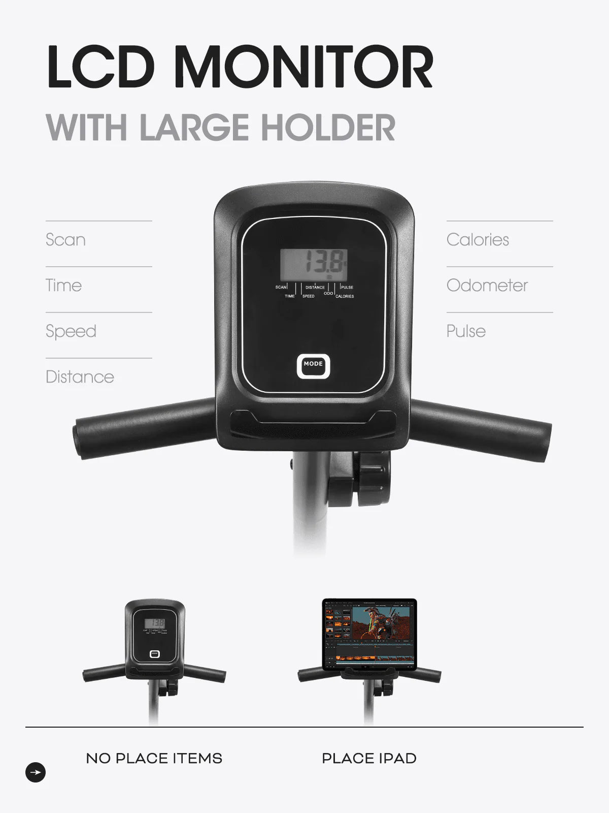 Recumbent Stationary Exercise Bike with Tablet Holder Z25603