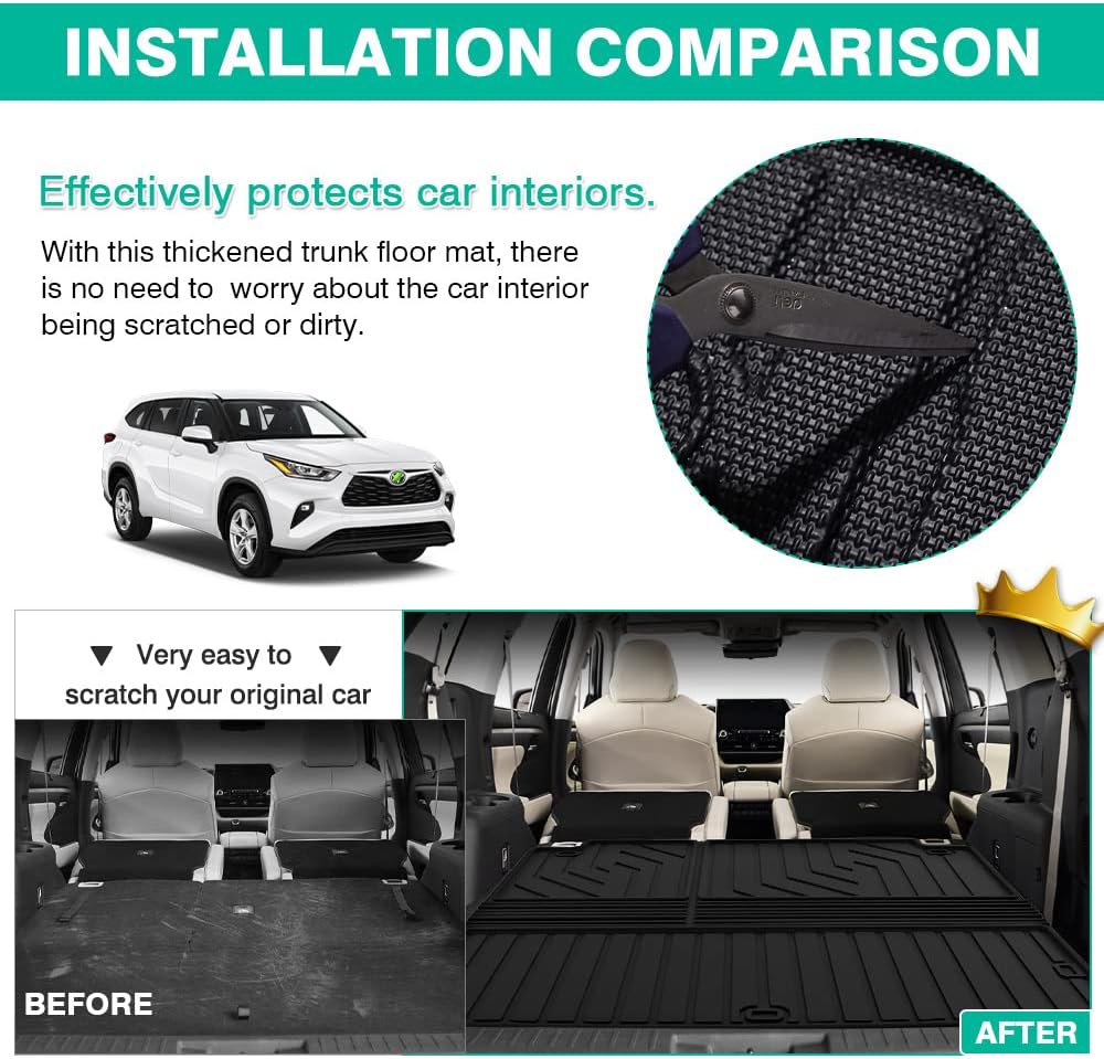 Cargo Liner Trunk Mat All Weather TPE Pack of 2 Y110