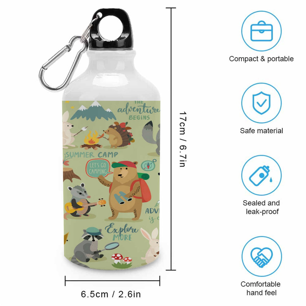 400ml Sport Aluminum Water Bottle with Twist Cap F311