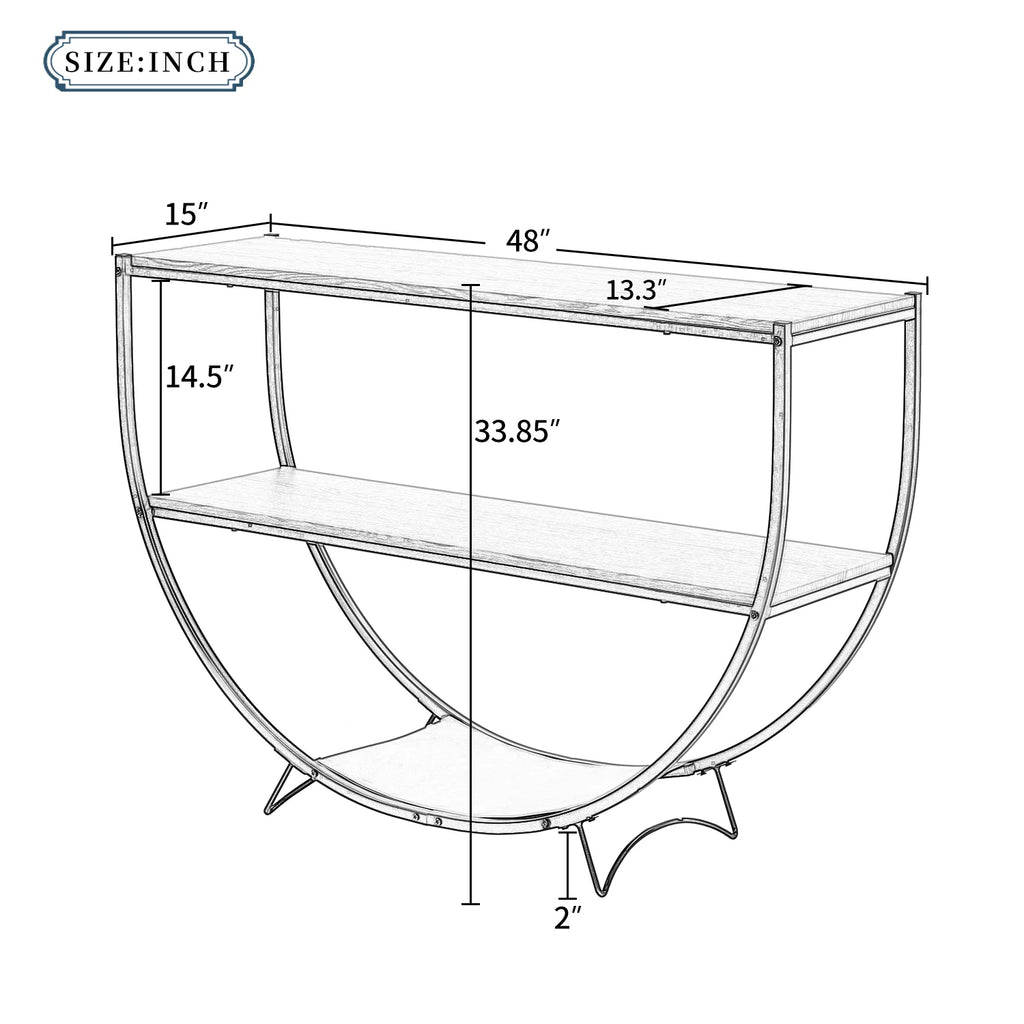 Brown Textured Metal Distressed Wood Console Table K466546