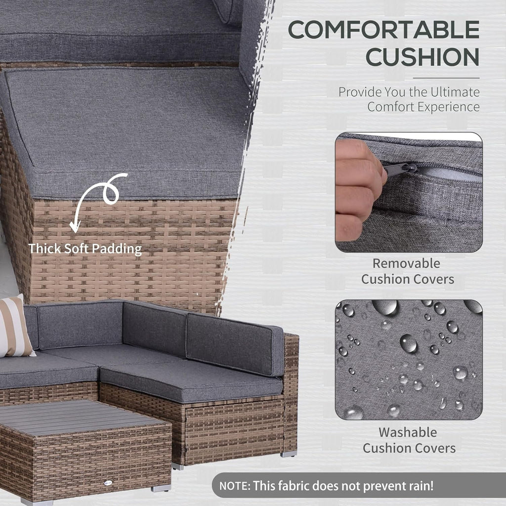 7pc Gray Wicker Patio Furniture K709