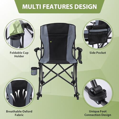 Oversized Folding Camping Chair with Cup Holder E268