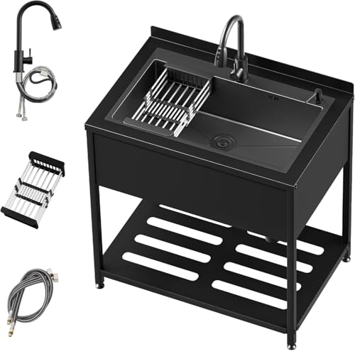 Stainless Steel Utility Sink with Faucet and Drain Kit F26288
