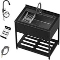 Stainless Steel Utility Sink with Faucet and Drain Kit F26288