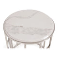 Round End Table with Marble Top V896
