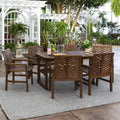 Dark Brown 7-Piece Wood Outdoor Patio Dining Set G5897