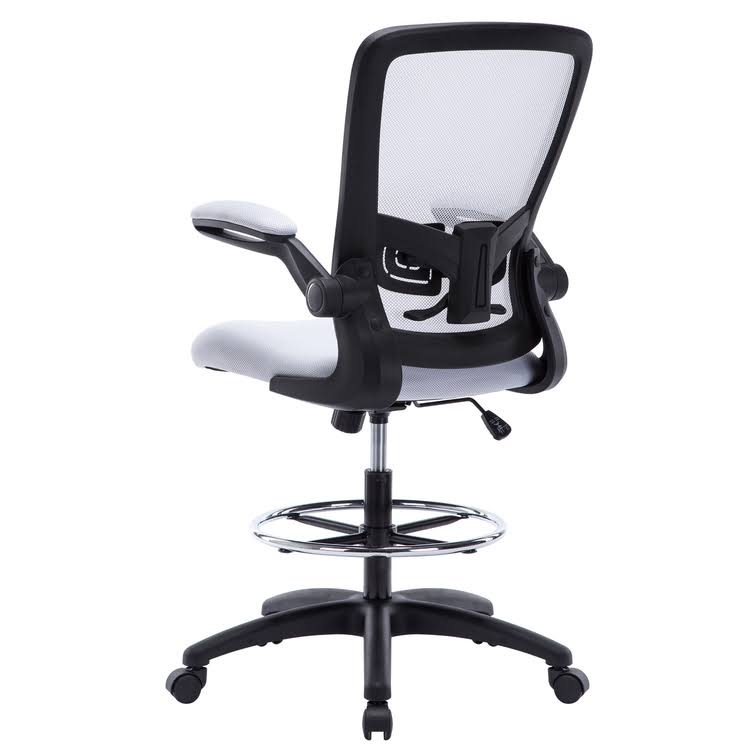 White/Black Mesh Drafting Chair K1173
